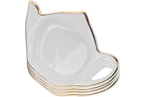 BESTOYARD Ceramic Tea Bag Plate Set of 4 Teapot Shaped Tea Bag Coasters and Saucer Dish for Time Small Resting Dish for Home and Office
