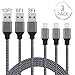 Lightning Cable, Live2Pedal [3 Pack] iPhone Charger to USB Syncing and Charging Cable Data Nylon Braided Cord Charger for iPhone 8/Plus7/7 Plus/6/Plus/6S/Plus/5/5S/5C/Se(Gray+Black)