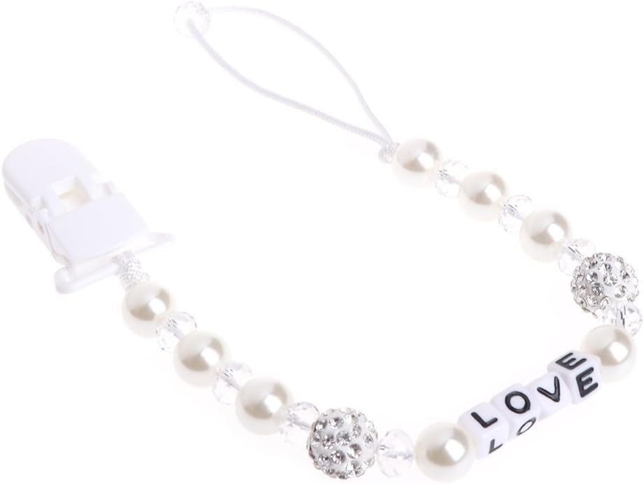 hgfcdd Baby Bling Crystal Pacifier Clips Soother Chain Dummy Soother Nipple Leash Strap