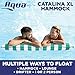 Aqua 2-in-1 Catalina XL Pool Float & Water Hammock – 1-2 Person, Multi-Purpose Inflatable Pool Floats for Adults – Patented Thick, Non-Stick PVC Material – Teal/White Stripe