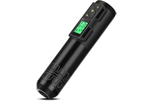 ATOMUS Black Wireless Tattoo Machine Wireless Tattoo Pen 1300mah Rotary Tattoo Battery Pen Wireless Power Supply Digital LED 