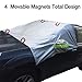 Big Ant Windshield Snow Cover, Magnetic Elastic Hooks Fixed Four Wheels & Reflective Warning Bar on Mirror Covers - Ice Sun Frost and Wind Proof in All Weather, Fit for Most Vehicle