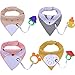 Baby Bibs,Aniwon 4 Pack Bandana Drool Bibs and 4 Baby Teething Toys Gift Set Organic Cotton Baby Bibs for Girls
