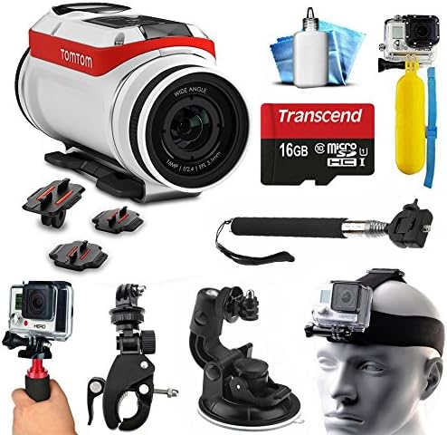 TomTom Bandit 4K HD Action Camera with Extreme Sports Accessories Kit includes 16GB MicroSD Card + Selfie Stick + Head Strap + Floating Handle + Stabilizer + Car Mount + More!