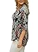 Chase Secret Womens Floral Printed V Neck Loose Caual Cuffed 3 4 Sleeve Blouses XX-Large Black