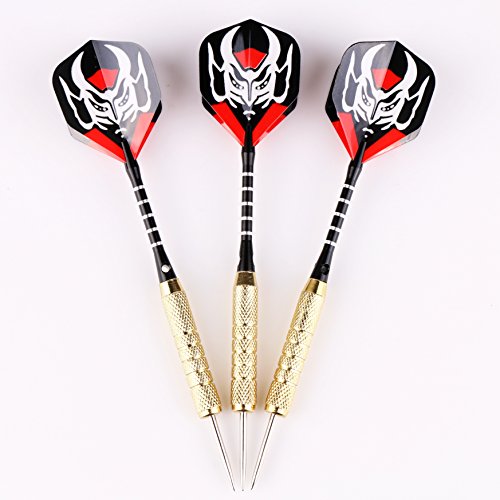 MAXMAU 15 Steel Tip Darts 18 Grams with Aluminium Dart Shafts + O-Rings + Extra 3 Dart Flights