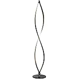 Brightech Twist LED Floor Lamp – Dimmable Urban Contemporary Modern Light Fixture- Tall Standing Floor Lamp with Decorative Design- for Living Room, Den, Family Room, Office, Bedroom, Dorm- Black