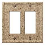 Amertac 8351RRNC 2 Rocker GFCI Texture Stone Noce Wallplate