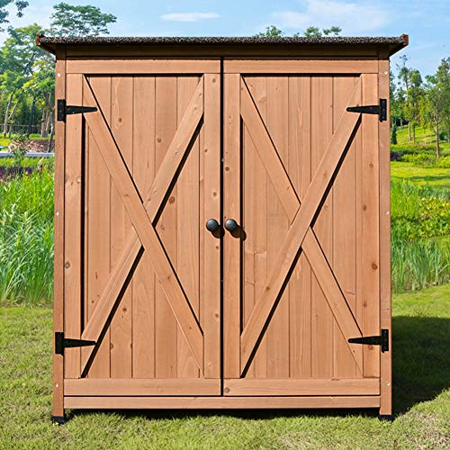 ZHOUAICHENG Outdoor Holz Gartenschrank Lagerung Schuppen Schrank Werkzeugschrank für wasserdichte Sonnencreme Innenhof… – Bild 7