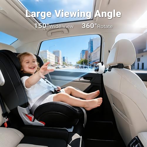 MINIX CA520 Wireless CarPlay Baby Car Camera for iPhone, 1080P HD Rear Seat Baby Monitor with Night Vision, 150° Wide View, Low Latency, Plug & Play for Factory Wired CarPlay Vehicles