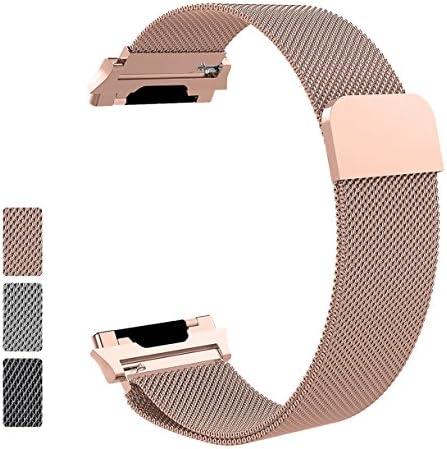 Fitbit Ionic Milanese Band,Vorida Milanese Loop Smart Watch Replacement Bands Sport Strap Metal Wristbands Bracelet Large Small Stainless Steel Women Men Magnet Rose Gold for Fitbit Ionic