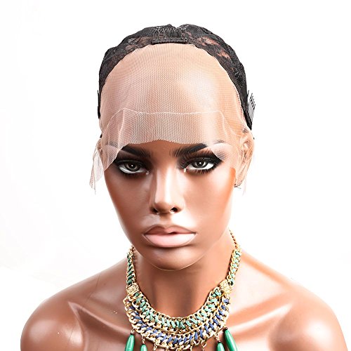 Bella Hair Breathable Lace Front Wig Cap for Making Wigs with Adjustable Straps and Combs Swiss Lace Black Large Size