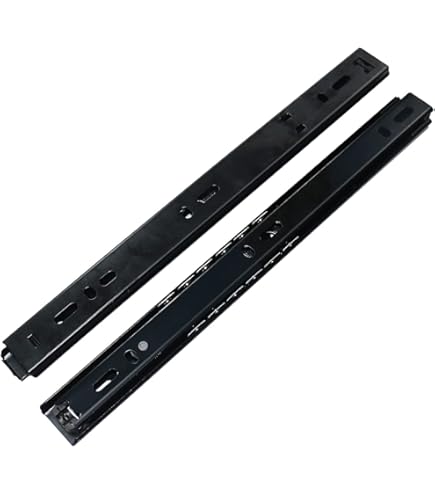 Drawer Slides 10 Inch Ball Bearing Full Extension 3 Section Slide Track Mounting Drawer Runners Slider For Cabinet Home Furniture, 2 Pack (Black 10 Inch - View #5