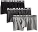 BOSS Hugo Men's 3-Pack Cotton Stretch Boxer Brief, Charcoal/Black/Light Grey, Large