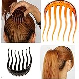 ANGELANGELA Elegant Ribbon Magic French Twist Bun Maker Holder Magic Roll Rings Donut Updo Chignon Pads Hair Styler Curler Braid Ponytail Styling Tool Accessories (2pc Volume Inserts)