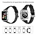 Simpeak Slim Genuine Leather Band Compatible with Apple Watch 40mm 38mm Series 6 SE 5 4 3 2 1, Women Men Wirstband Strap Replacement for iWatch 40 38, Black