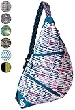 Slope Sling Bag for Women Kids School Crossbody Shoulder Backpack One Strap Daypack - Stripe Stamp