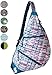 Slope Sling Bag for Women Kids School Crossbody Shoulder Backpack One Strap Daypack - Stripe Stamp