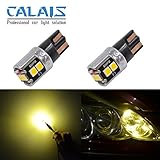 Calais Extremely Bright LED 194 168 175 2825 921 T10 W5W Yellow Wedge LED Car Lights Bulb for License Plate Interior Map Dome Side Marker Lamp