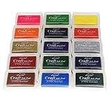 Miraclekoo Craft Ink Pad Stamps Partner Set of 15 DIY Assorted Color
