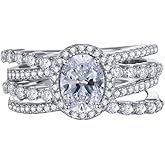 Viyuroyk 925 Sterling Silver Shiny Surround Cubic Zirconia Rings Diamond Rings for Women Jewelry Findings Earring Backs Findings