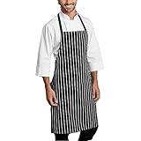 Heselian Adjustable Chef Stripe Bib Apron With