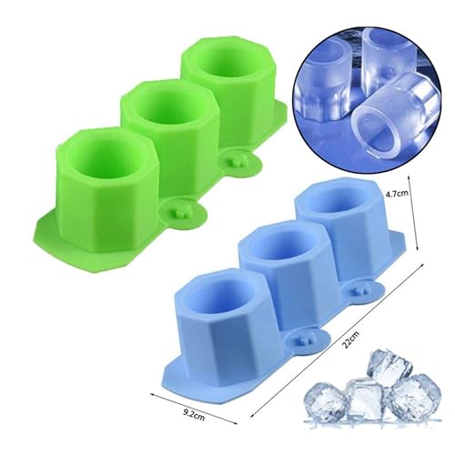 4-Cup Ice Cube Shot Glass Mold – Rubber Shooter Freeze Tray For Party Drinks