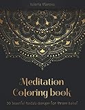 Meditation Coloring Book: 50 beautiful Mandala designs for Stress Relief. Adult Coloring Book: Mandala coloring pages with intricate patterns and beautiful flowers. (Part 2) by Valeria Slavova