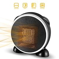 Space Heater, Fan Heater, 500W Personal Mini Space Heater Portable Electric Heaters Fan for Home and Office Indoor Use with Ceramic Heating Element & Overheat Protection (Black)