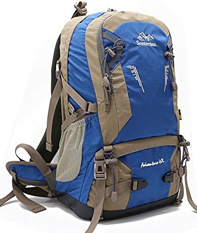 Lightweight Hiking Backpack 40L Internal Frame Outdoor Backpack for Men &amp; Women Perfect for Traveling Camping Trekking Climbing Mountaineering, Fishing,Waterproof &amp; Rain Cover Included (Blue)