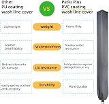 PATIO PLUS Large Whirly Rotary Washing Line Cover 16x16x180cm Grey view 7
