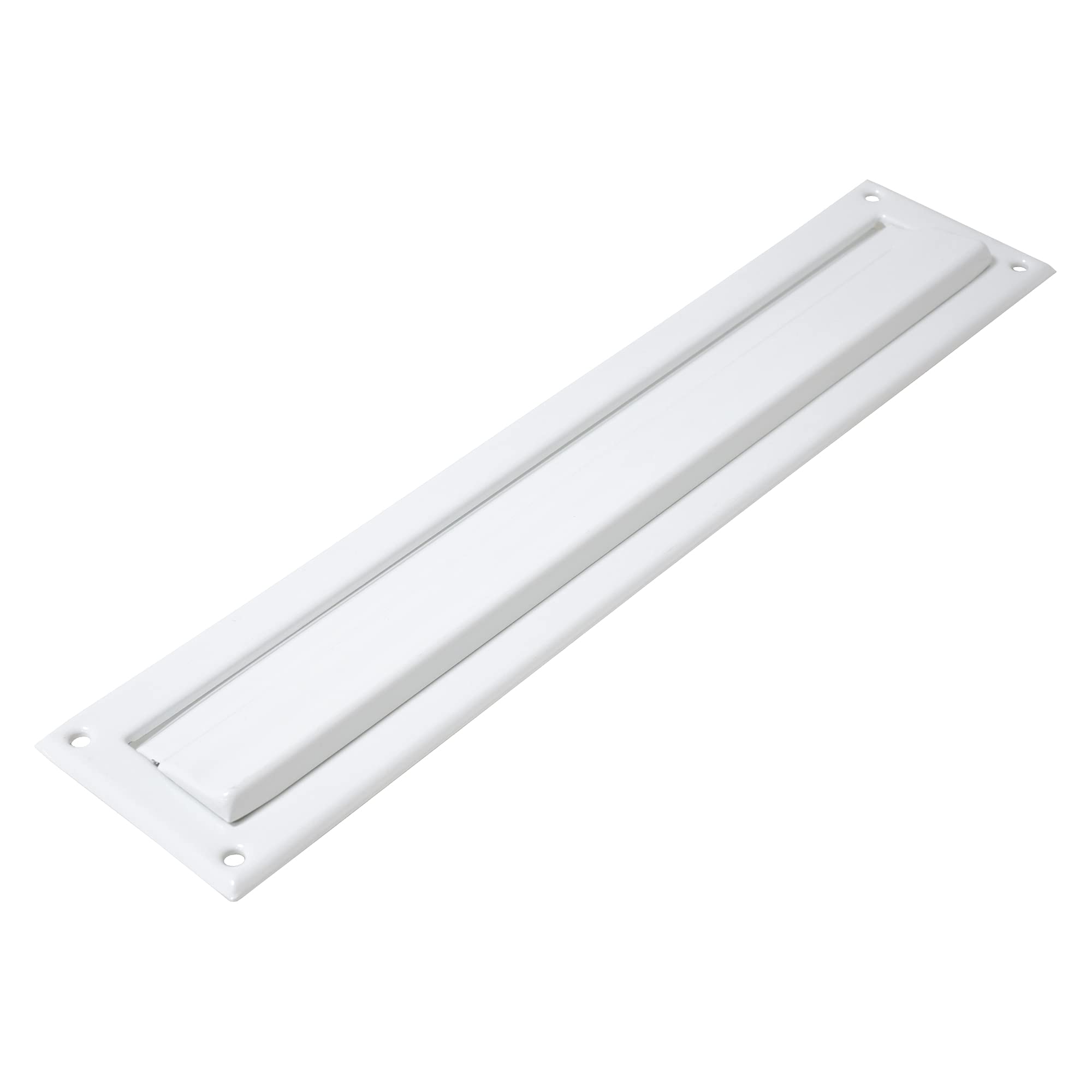 Amig - Mail Slot White Mod. 2 - Flap for Walls or Doors - Letter Collector with Steel Cover - 342 x 73 mm - Slot Size: 312 x 43 mm - Matte White - Letter Slot