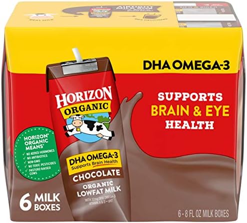 Horizon Organic Shelf Stable 1 Lowfat Milk Boxes With Dha Omega 3 Chocolate 8 Oz 6 Pack Pack 3 Amazon Com Grocery Gourmet Food