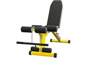 EASY BIG Utility Weight Bench with Leg Extension - Multi-Position Adjustable Bench for Strength Training, Dumbbell Exercise a