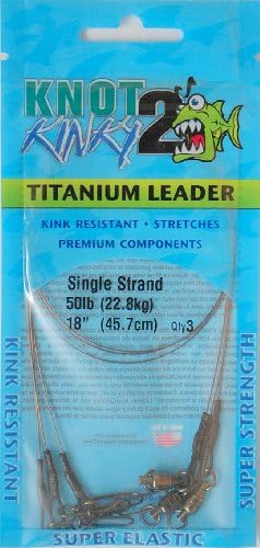 Aquateko K2K050183 18-Inch 50-pound Knot 2 Kinky Pre-Tied Leader