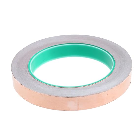 FLAMEER Einseitig leitendes Kupferfolienband hochtemperaturbeständig Isolierband selbstklebendes Folienband - Gold - 15mm