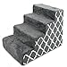 USA Made Pet Steps/Stairs with CertiPUR-US Certified Foam for Dogs & Cats by Best Pet Supplies – Gray Lattice Print, 4-Step (H: 18″)thumb 4