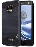 Moto Z Force Case, Tauri [Shock Absorbent] Slim Brush Texture Hybrid Defender Armor Protective Case Cover For Motorola Moto Z Force Droid - Black