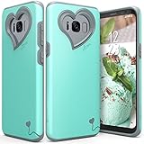 Galaxy S8 Case, Vena [vLove][Heart-Shape | Dual Layer Protection] Hybrid Bumper Cover for Samsung Galaxy S8 (Teal/Gray)