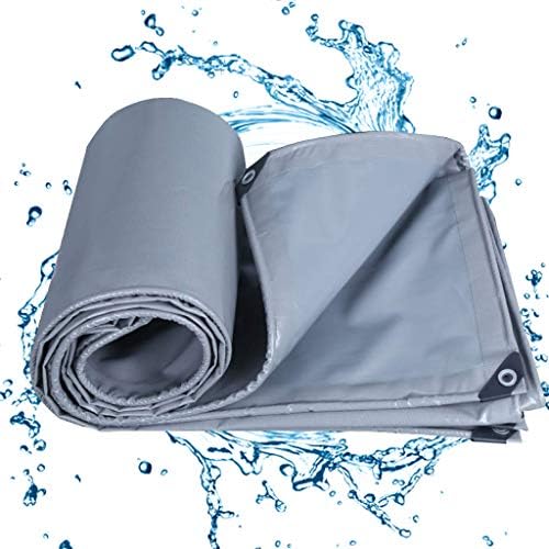 BAOFI Tarps Heavy Duty Waterproof 12X18, Gray Multi-Purpose Outdoor PVC Tarpaulin,Thick Resistant Tarp Cover Waterproof, for Camping/Dog Kennel/Roof/Canopy/Truck