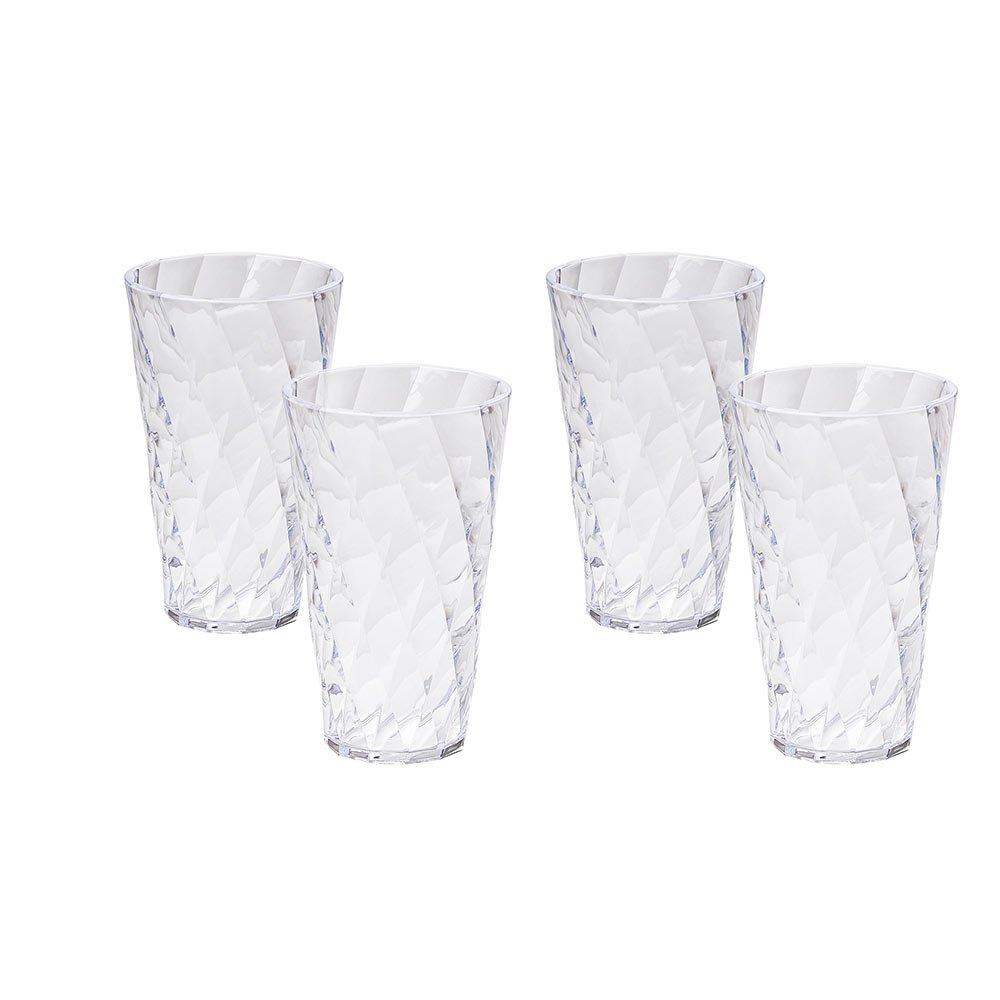 omada Design 4 Tumbler Transparent and Colored Drink Glasses, 17,60 fl oz, Diamond Line