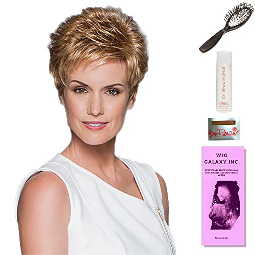 Aspire by Gabor, Wig Galaxy Hair Loss Booklet, 2oz Travel Size Wig Shampoo, Wig Cap, & Loop Brush (Bundle - 5 Items), Color Chosen: G16 Honey Mist