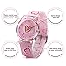 Zeiger KW008 Easy Read Young Girls Children Teen Wrist Kids Watches, Sweet Heart Shape Band (Pink)
