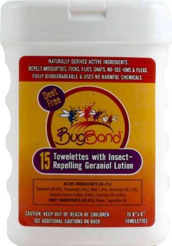 BugBand Insect Repelling Towelettes -- 15 Towelettes BugBand Insect Repelling Towelettes -- 15 Towelettes