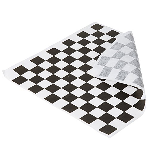 MM Foodservice 250 Sheets 12"x12" Grease Resistant Deli Paper, perfect for Food Baskets, Burgers and French Fries. (250, Black Checkered) - Thumbnail 4