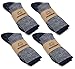 Pembrook Wool Sport Socks (4-Pack) – Soft, Warm, Thermal Merino Wool – Technical Cushion and Support Features - Great for hiking, work, skiing, hunting. Sized for Men and Women.