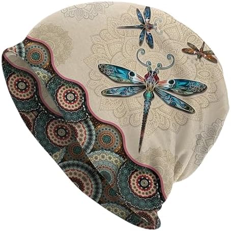 Boho Style Slouchy Beanie - Dragonfly Print Knitted Hat Amazon.com: Premium Retro Boho Style Fresh Beanie, Dragonfly  main image 3