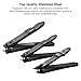BESTOPE Nail Clippers Set, 3pcs Fingernail & Toenail & Slant Edge Nail Cutter Trimmer Set With Metal Case, Black Stainless Steel, Good Gift for Women & men