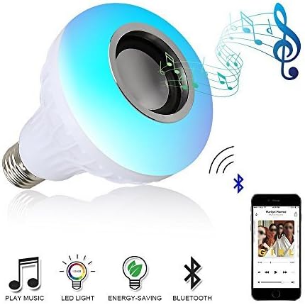 LED Music Light Bulb,Renoliss E27 led Light Bulb with Bluetooth Speaker RGB Changing Color Lamp Built-in Audio Speaker with Remote Control for Home, Bedroom, Living Room, Party Decoration