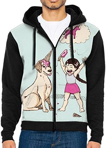 JYTEJHYTEG Hoodies Sweaters Men Long Sleeve Dogs Unicorn Printed Pullover Hooded Sweatshirt With Pockets
